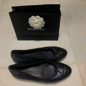 Black and Navy Chanel Flats